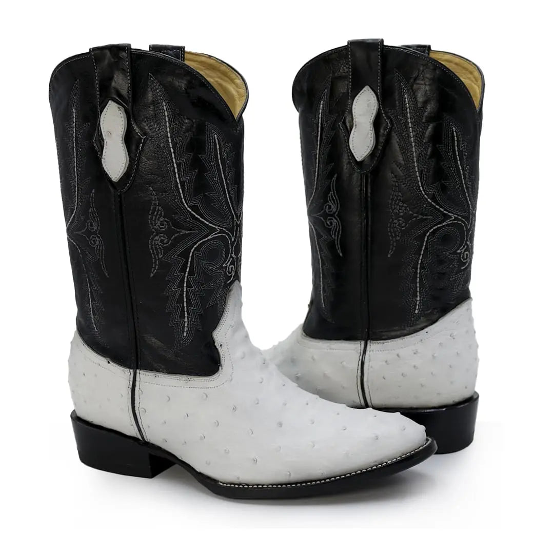 Bota Oval de Avestruz Blanco IM311 4450.00
