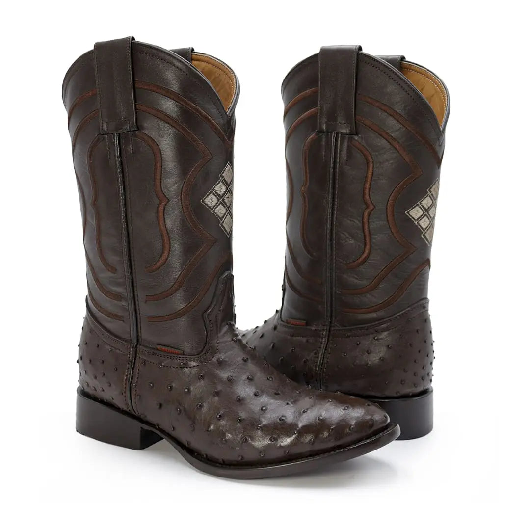 Bota Oval de Avestruz Café IM310 4450.00