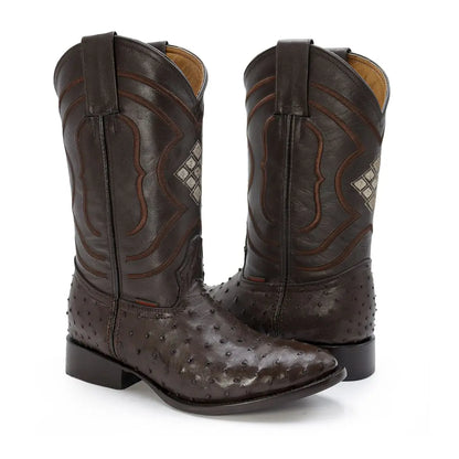 Bota Oval de Avestruz Café IM310 4450.00